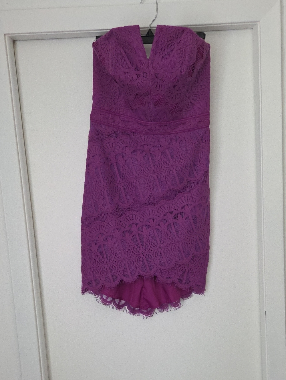 Adelyn Rae Strapless Lace Bustier Mini Cocktail Dress
